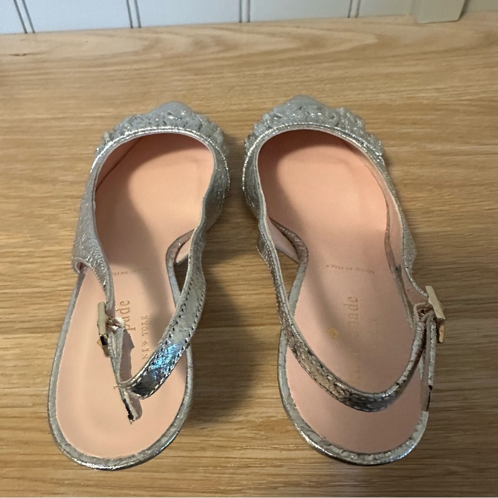 Kate Spade Oliene Silver Slingback Heels - Picture 7 of 16